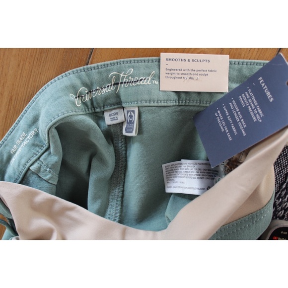 Universal Thread NWT Fair Trade Zipped Ankle Bootcut Green Maternity Pants 8 29 - Picture 8 of 8